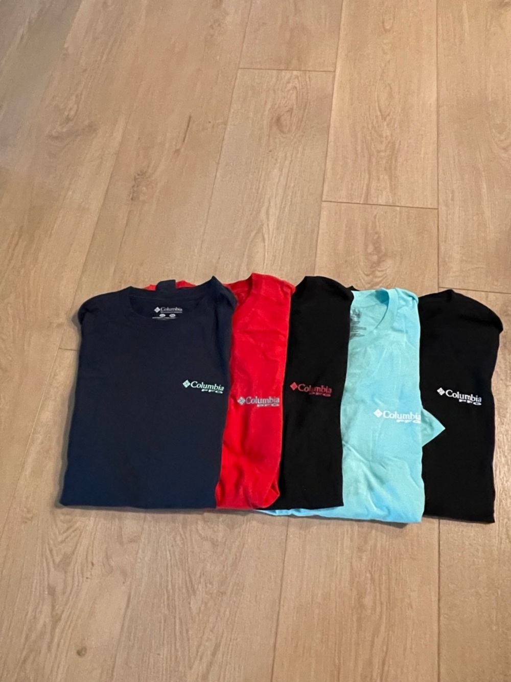 Columbia Short Sleeve Logo Tees - Navy, Red, Black, Light Blue 5 shirts